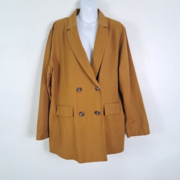 Elizabeth and James Autumn Gold Double Breasted Blazer‎ Jacket Size XXL - Picture 6 of 7